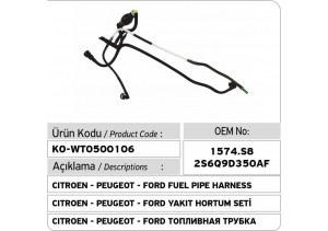 1574.S8 2S6Q9D350AF Citroen - Peugeot - Ford Yakıt Hortum Seti