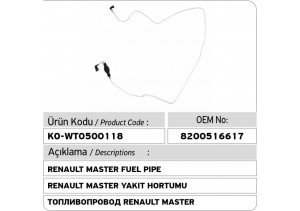 8200516617 Renault Master Yakıt Hortumu
