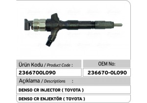 236670-0L090 Denso CR Enjektör ( TOYOTA )