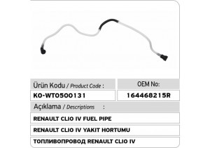 164468215R Renault Clio IV Yakıt Hortumu