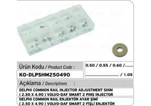 Delphi Common Rail Enjektör Ayar Şim Seti (2.50 x 4.90 mm) - Volvo Daf Smart 2 fişli