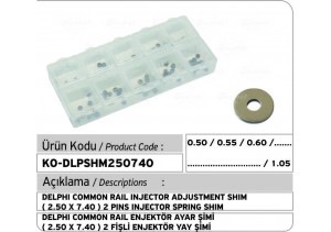 Delphi Common Rail Enjektör Ayar Şim Seti (2.50 x 7.40 mm)- 2 fişli enjektör yay şimi