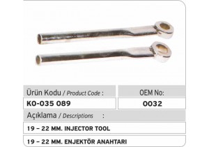 19-22 MM Enjektör Anahtarı 