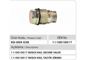 1110010017 Bosch Basınç Sınırlama Valfi