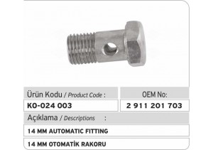 14 MM Otomatik Rakoru 2911201703