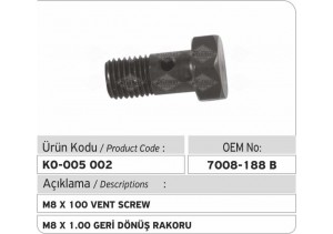 7008-188B M8 X 1.00 Geri Dönüş Rakoru