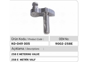 9002-258 E Metrik Valf