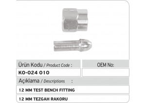 12 MM Tezgah Rakoru