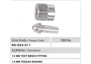 14 MM Tezgah Rakoru