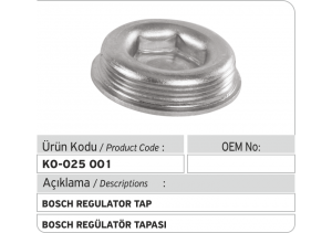 Bosch Regulator Tapası