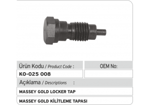 Massey Gold Kilitleme Tapası