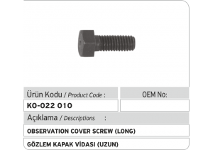 Gözlem Kapak Vidası (uzun)