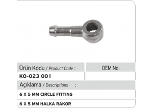 6 x 5 mm Halka Rakor