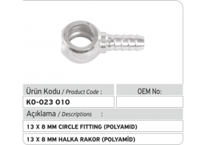 13 x 8 mm Halka Rakor (polyamid)