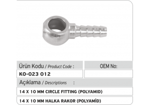 14 x 10 mm Halka Rakor (polyamid)