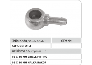 16 X 10 mm Halka Rakor