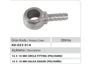 16 X 10 mm Halka Rakor (polyamid)