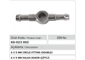 6 x 5 mm Halka Rakor (çiftli)