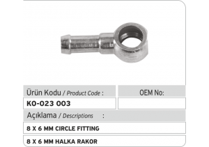 8 x 6  mm Halka Rakor