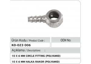 10 x 6 mm Halka Rakor (polyamid)