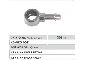 12 X 8 mm Halka Rakor