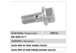 Isuzu NPR 59 Geri Dönüş Rakoru (kalın)