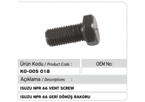 Isuzu NPR 66 Geri Dönüş Rakoru