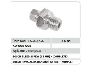 Bosch 12 MM Hava Alma Rakoru