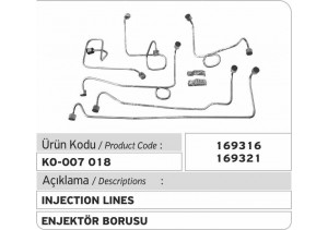 169316 Enjektör Borusu 169321