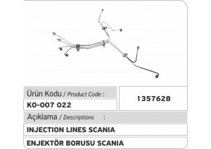 1357628 Scania Enjektör Borusu 