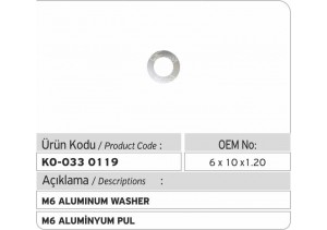 M6 Aluminyum Pul