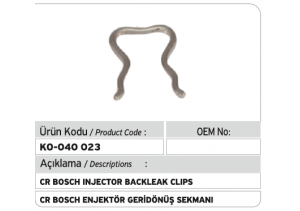 F00VC22003-F00RJ00322 Bosch Common Rail Enjektör Geri Dönüş Sekmanı