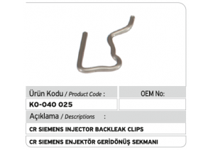 Siemens Common Rail Enjektör Geri Dönüş Sekmanı