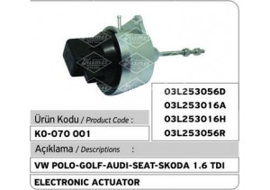 VW Polo-Golf-Audi-Skoda-Seat 1.6 TDI Turbocharger Electronic Actuator