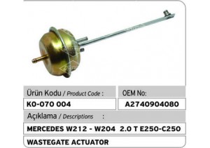 Mercedes W212-W204 2.0 T E250-C250 Turbocharger Wastegate Actuator