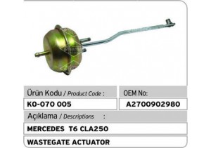 Mercedes T6 CLA250 Turbocharger Wastegate Actuator