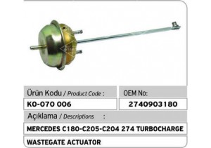 Mercedes C180-C205-C204-274 Turbocharger Wastegate Actuator