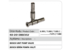 Bosch Birim Pompa Valfi (Mercedes Actros - Axor - Atego, Scania, DAF, Volvo, Iveco)