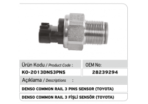 Denso Common Rail Sensor 49900-6121 (Toyota 3 pins Socket)