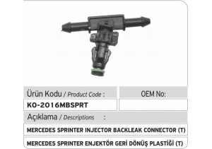 Mercedes Sprinter Enjektör Geri Dönüş Plastiği T