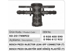 Yeni Bosch Piezo Enjektör Geri Dönüş Plastiği T