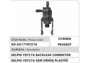 Peugeot Citroen Enjektör Geri Dönüş Plastiği YDT276