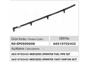 A6510702432 Mercedes Sprinter Enjektör Geri Dönüş Hortum Seti