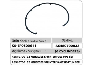 A6480700832 Mercedes Sprinter Fuel Pipe Set (6 Cylinders)