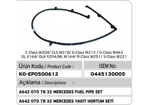 A6420707832 Mercedes Fuel Pipe Set 0445130005