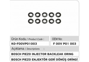 F00VP01003 Bosch Piezo Enjektör Geri Dönüş Oringi