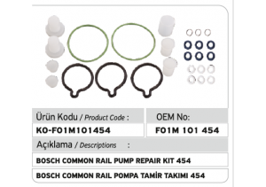 F01M101454 Common Rail Pompa Tamir Takımı