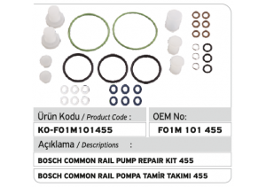 F01M101455 Common Rail Pompa Tamir Takımı