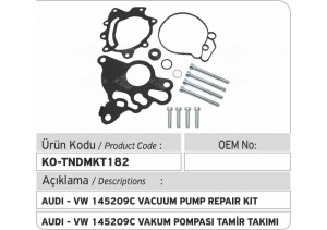 AUDI - VW F00D00069=03G145209C Tandem Vakum Pompası Tamir Takımı