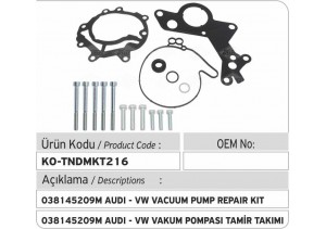 038145209M-F009D02008 Audi - VW Tandem Vakum Pompası Tamir Takımı